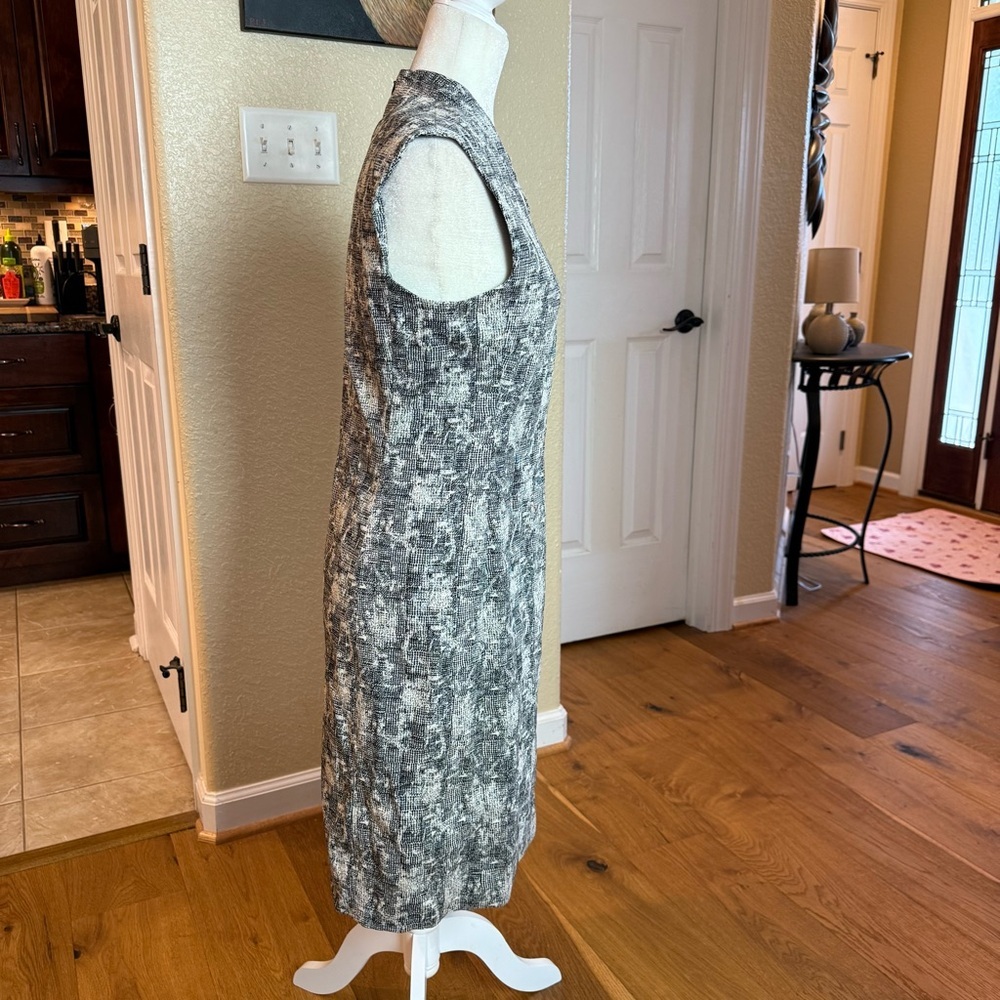 M.M. Lafleur Aditi Sheath Dress Black & White Crackle Print Sz 8 - Picture 6 of 12